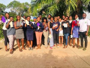Training women how to sow reusable sanitary pads
